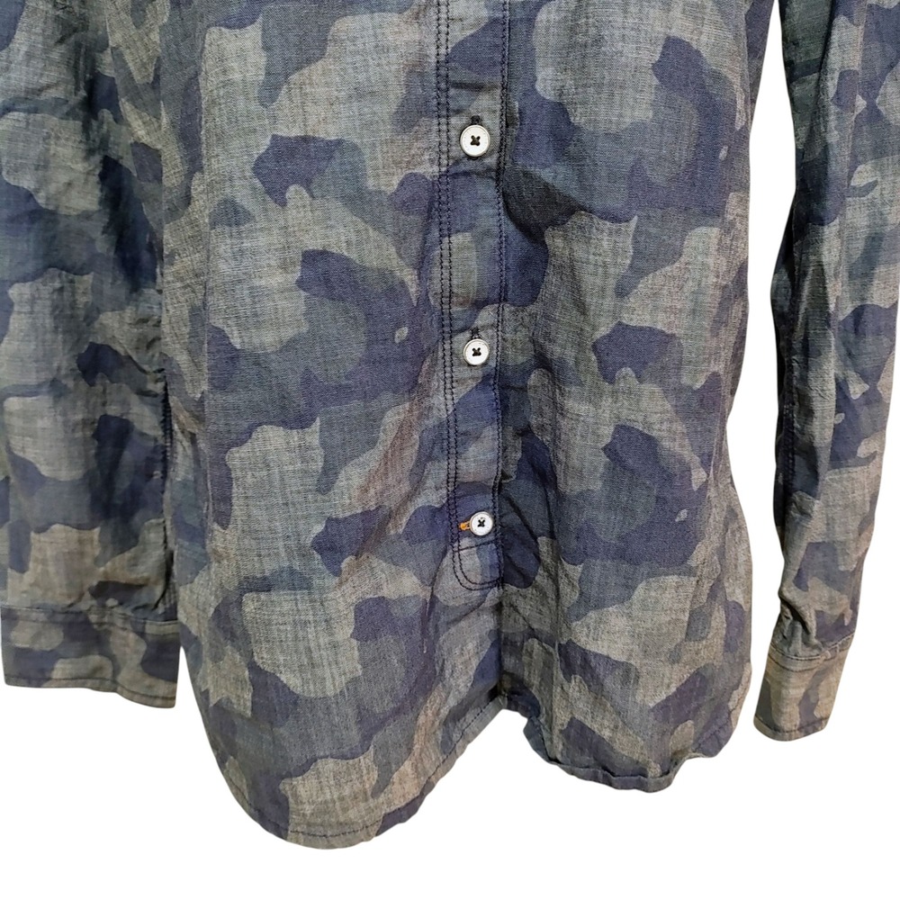 Carhartt Bue Camo Button Down Casual Shirt Top Outdoors Fall Winter Outdoors - M - Picture 5 of 11